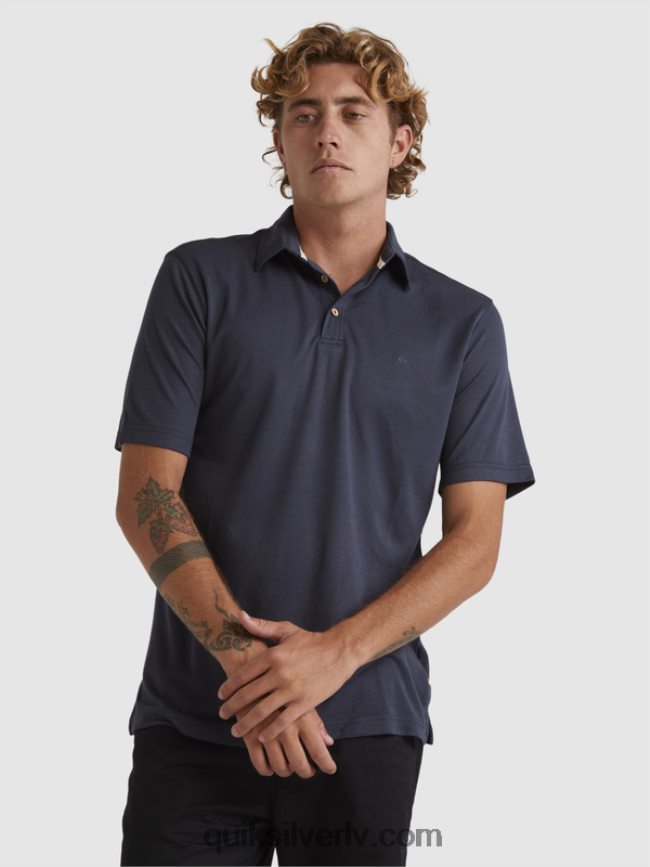 vīriešiem Quiksilver ūdensvīra ūdenspolo polo krekls ar īsām piedurknēm zilās naktis 88064R250