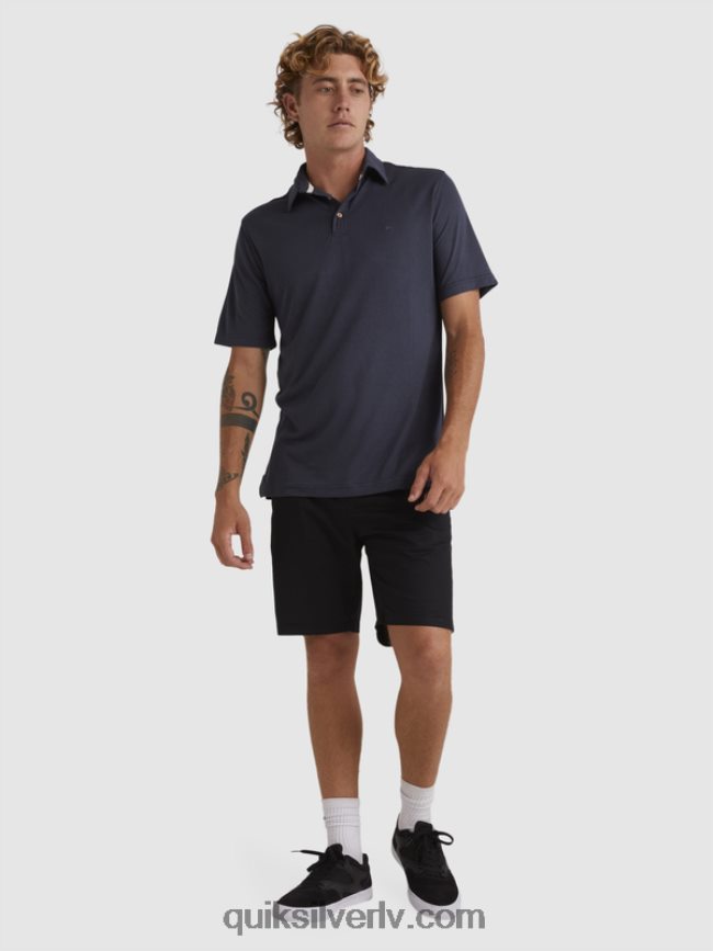 vīriešiem Quiksilver ūdensvīra ūdenspolo polo krekls ar īsām piedurknēm zilās naktis 88064R250