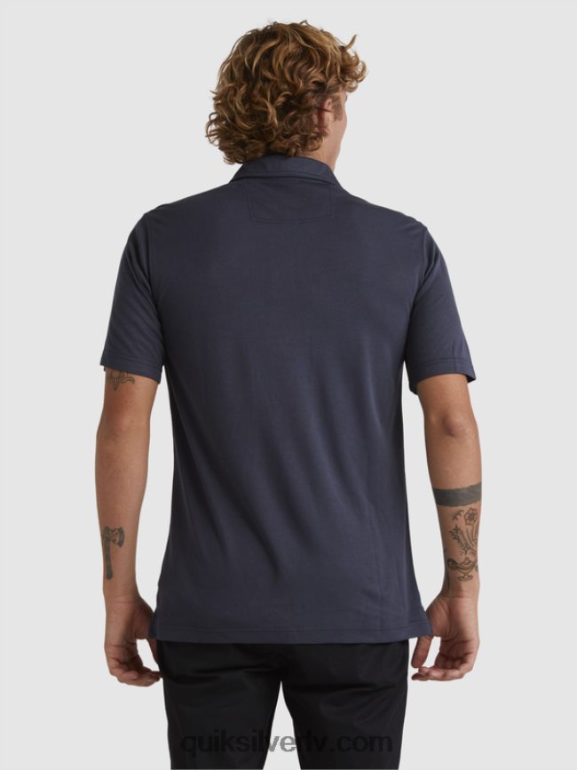 vīriešiem Quiksilver ūdensvīra ūdenspolo polo krekls ar īsām piedurknēm zilās naktis 88064R250