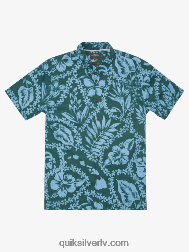 vīriešiem Quiksilver ūdensvīra ierašanās lei krekls ar īsām piedurknēm dūmu priedes ierašanās lei 88064R1108