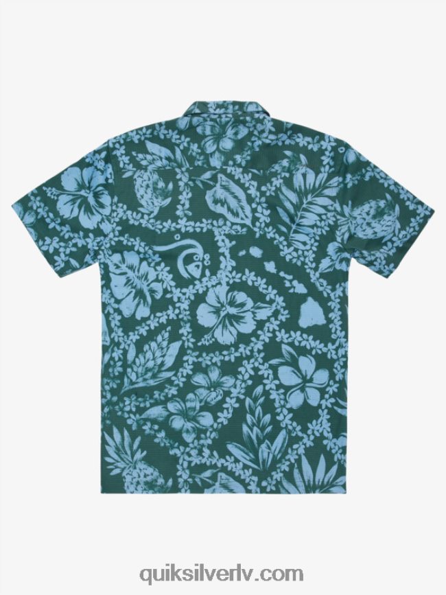vīriešiem Quiksilver ūdensvīra ierašanās lei krekls ar īsām piedurknēm dūmu priedes ierašanās lei 88064R1108