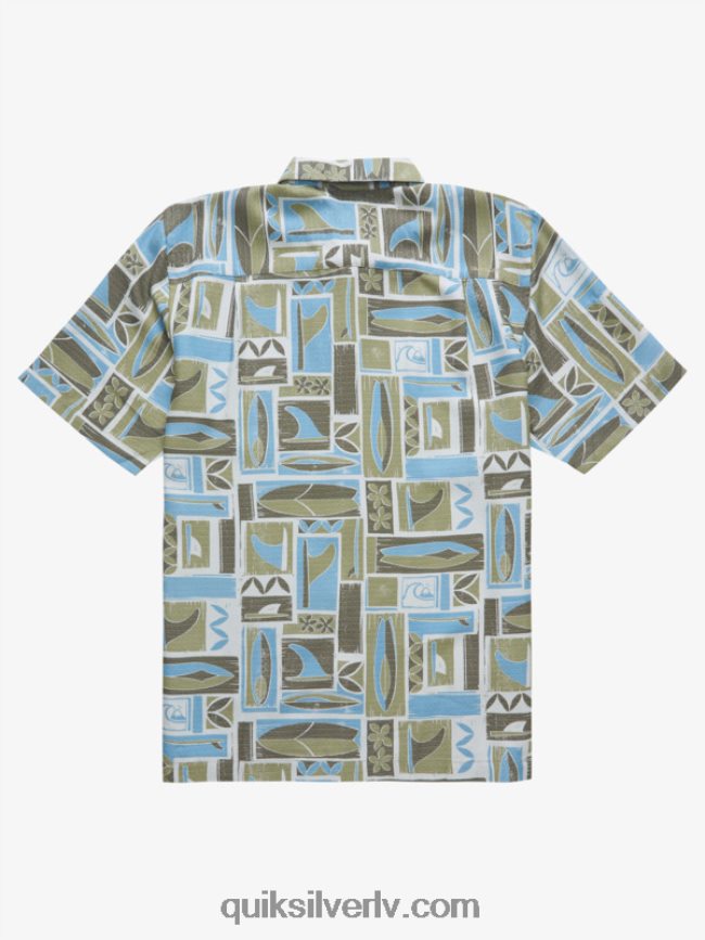 vīriešiem Quiksilver ūdensvīra kapua krekls ar īsām piedurknēm putekļainā olīvu kapua 88064R1890