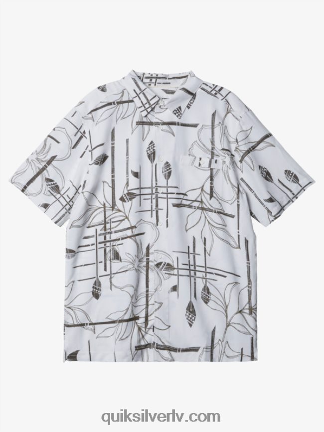 vīriešiem Quiksilver ūdensvīra krekls ar īsām piedurknēm balts 88064R1416