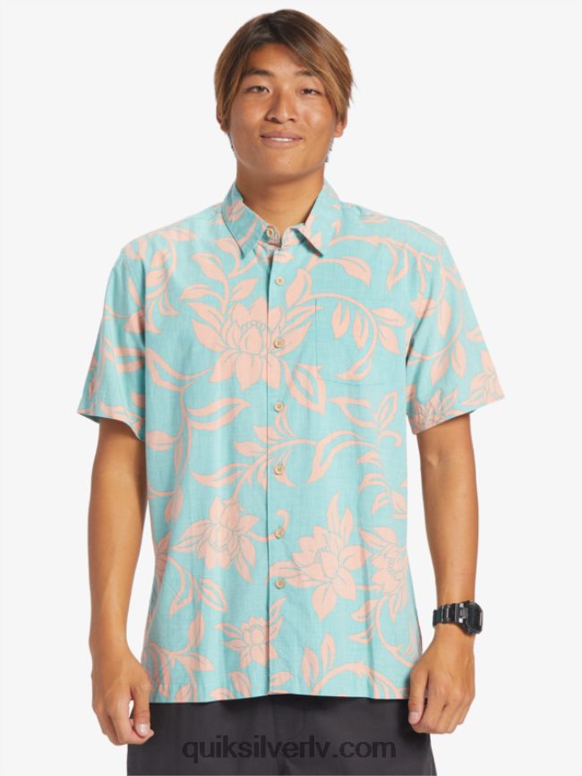 vīriešiem Quiksilver ūdensvīra krekls ar īsām piedurknēm katru nedēļas nogali zils tirkīzs katru nedēļas nogali w 88064R288