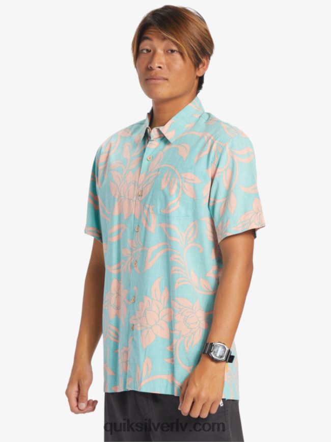 vīriešiem Quiksilver ūdensvīra krekls ar īsām piedurknēm katru nedēļas nogali zils tirkīzs katru nedēļas nogali w 88064R288