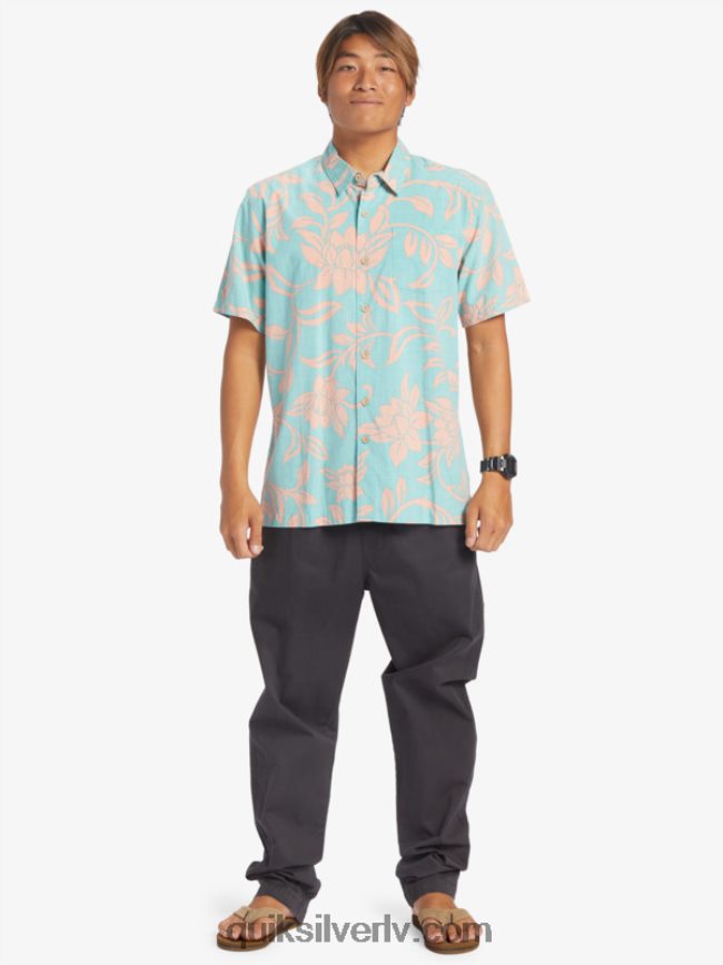 vīriešiem Quiksilver ūdensvīra krekls ar īsām piedurknēm katru nedēļas nogali zils tirkīzs katru nedēļas nogali w 88064R288