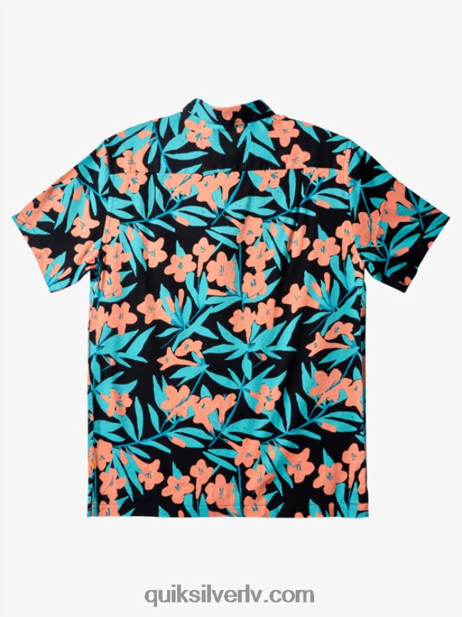 vīriešiem Quiksilver ūdensvīra krekls ar īsām piedurknēm melns ap krūmu 88064R474
