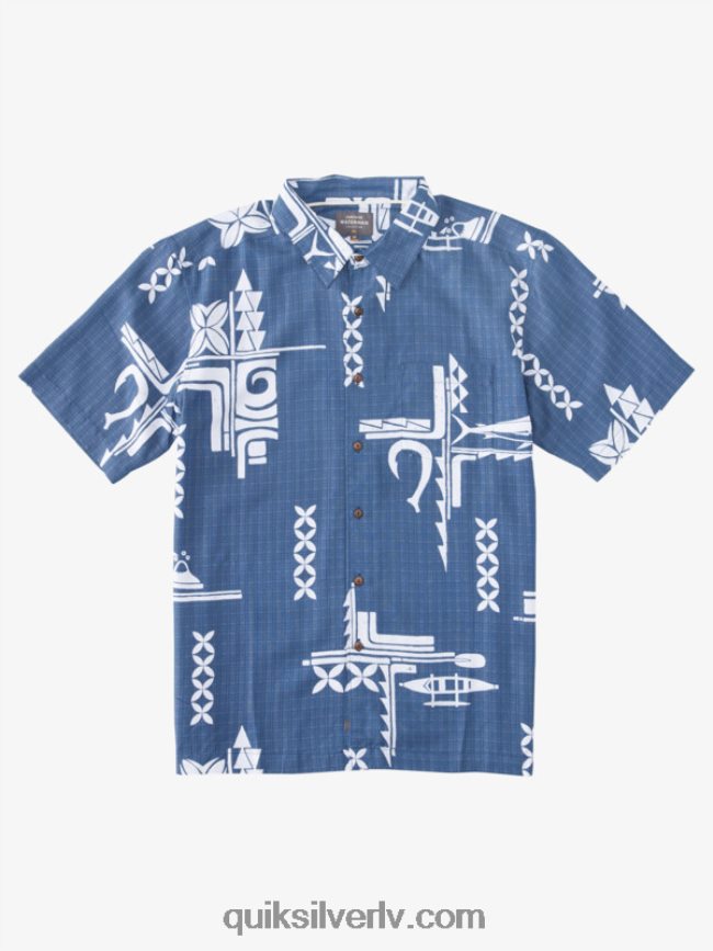 vīriešiem Quiksilver ūdensvīra krekls ar īsām piedurknēm praporščiks zils liels loms 88064R862
