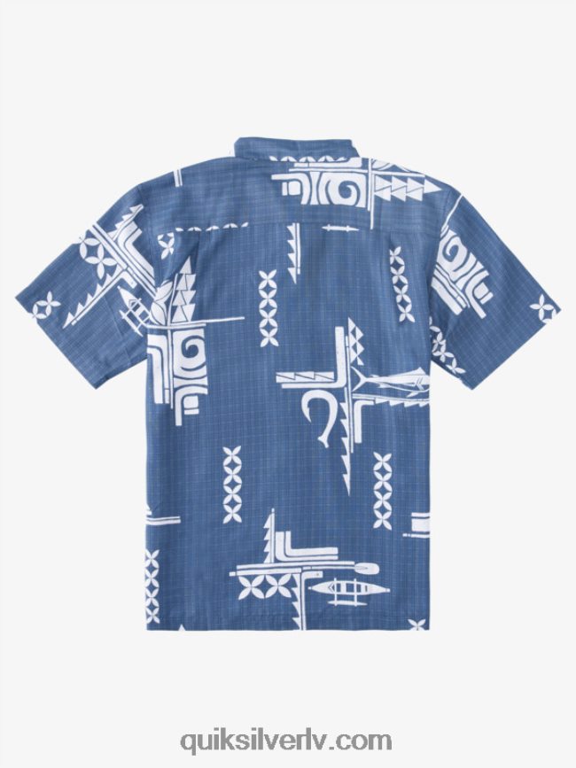 vīriešiem Quiksilver ūdensvīra krekls ar īsām piedurknēm praporščiks zils liels loms 88064R862