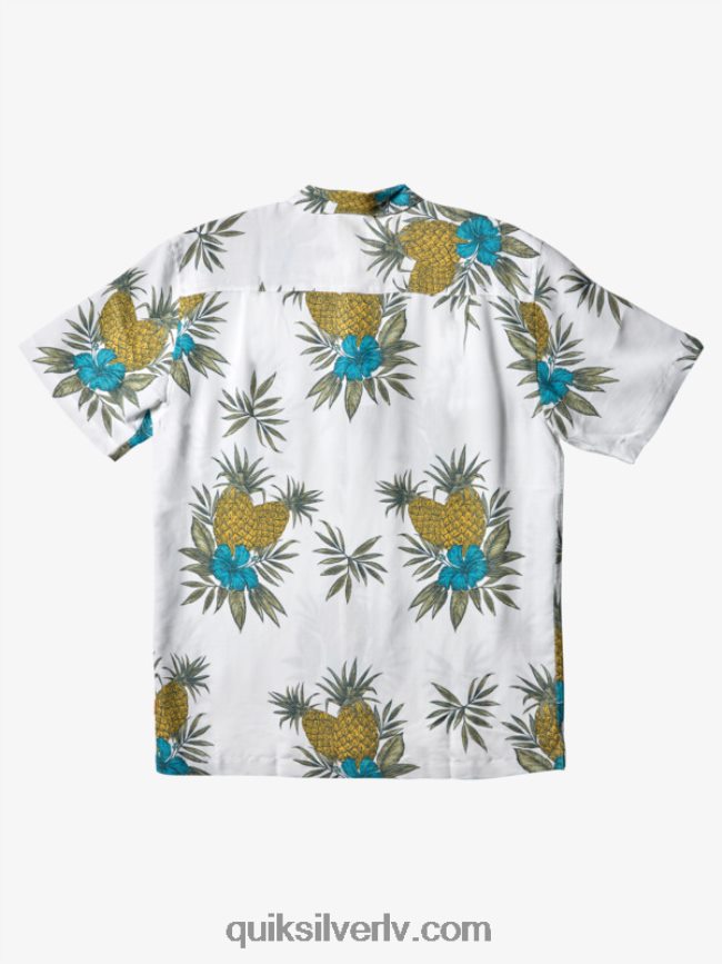 vīriešiem Quiksilver ūdensvīra lauka darba krekls ar īsām piedurknēm antīks balts lauka darbs 88064R450