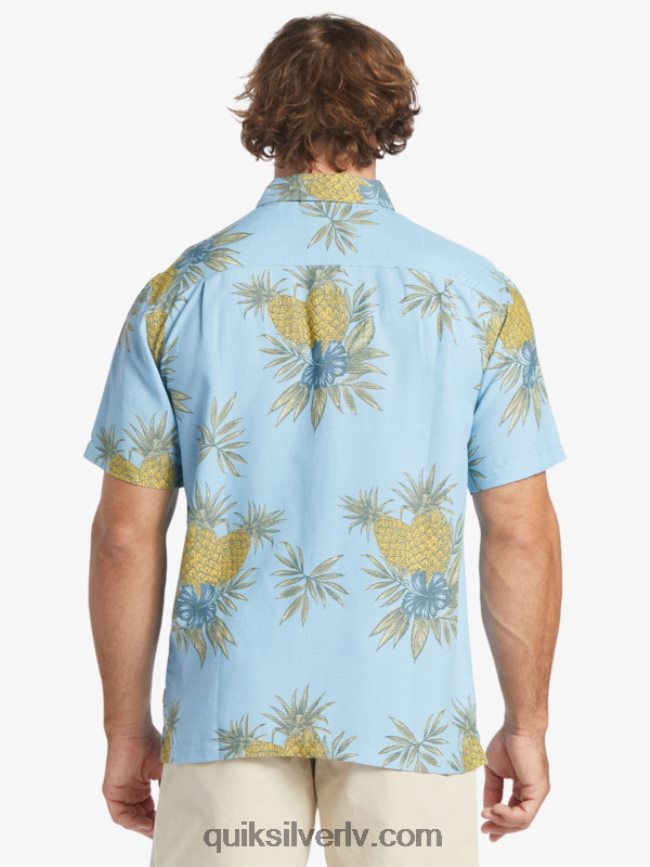 vīriešiem Quiksilver ūdensvīra lauka darba krekls ar īsām piedurknēm krēslas zils lauka darbs 88064R448