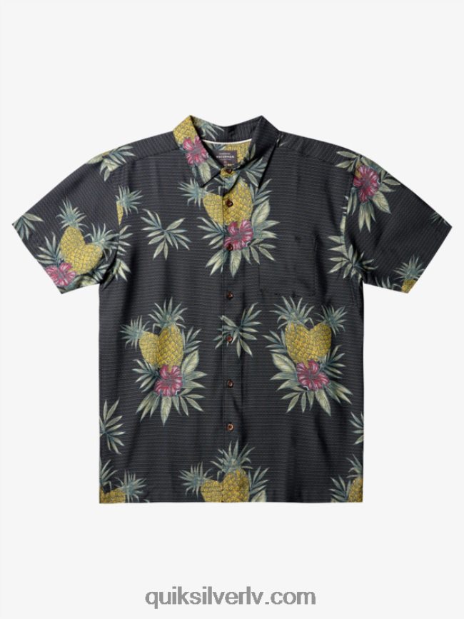 vīriešiem Quiksilver ūdensvīra lauka darba krekls ar īsām piedurknēm melnais lauks darbs 88064R449