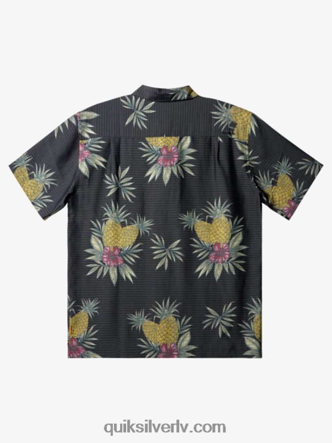 vīriešiem Quiksilver ūdensvīra lauka darba krekls ar īsām piedurknēm melnais lauks darbs 88064R449