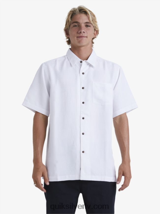 vīriešiem Quiksilver ūdensvīra manele bay krekls ar īsām piedurknēm balts 88064R799