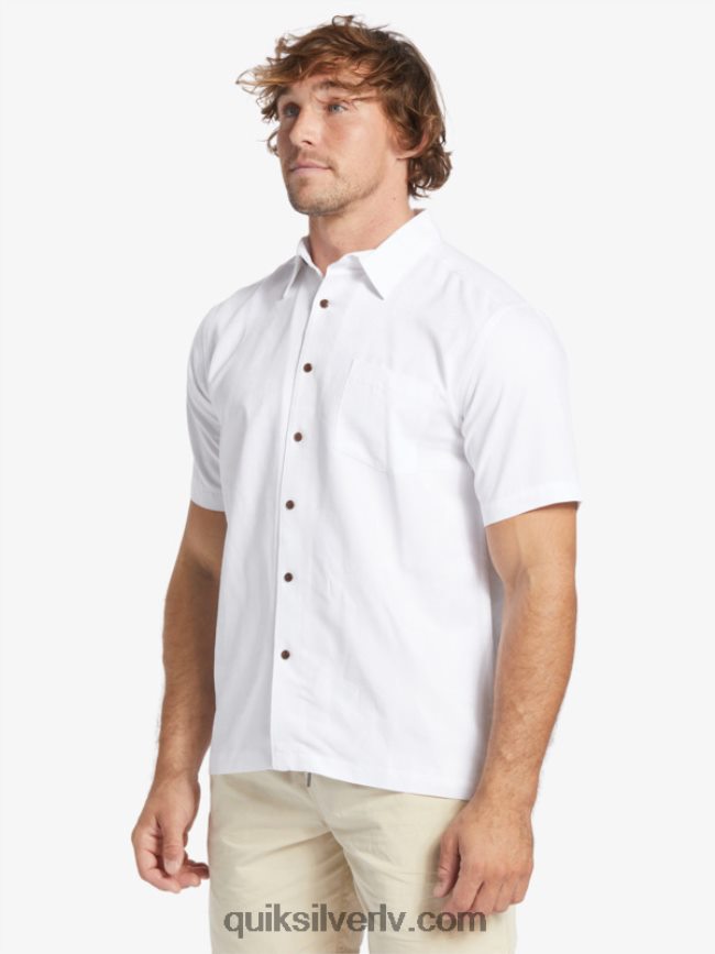 vīriešiem Quiksilver ūdensvīra manele bay krekls ar īsām piedurknēm balts 88064R799