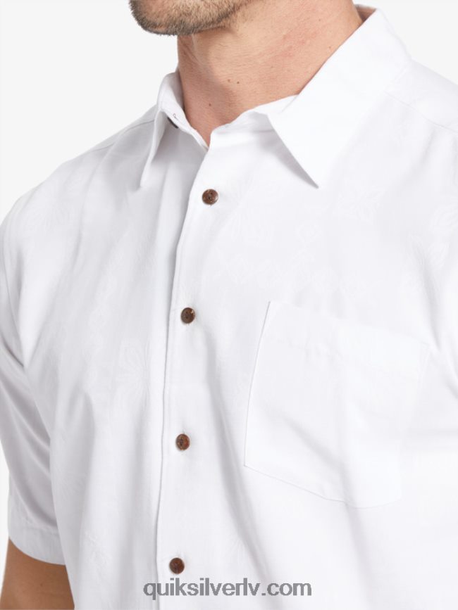 vīriešiem Quiksilver ūdensvīra manele bay krekls ar īsām piedurknēm balts 88064R799