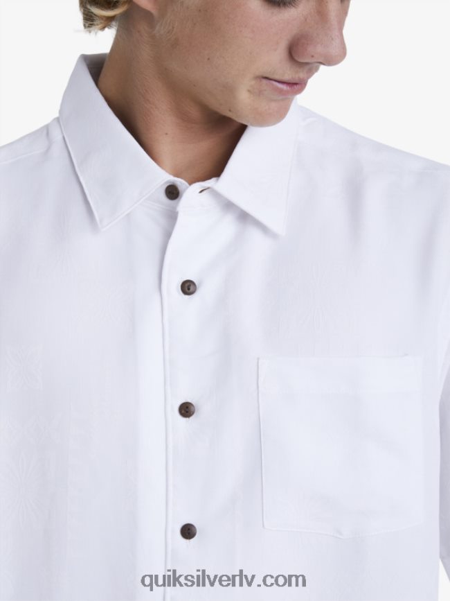 vīriešiem Quiksilver ūdensvīra manele bay krekls ar īsām piedurknēm balts 88064R799