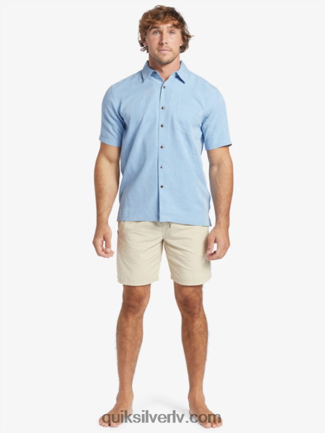 vīriešiem Quiksilver ūdensvīra manele bay krekls ar īsām piedurknēm krēslas zils 88064R800