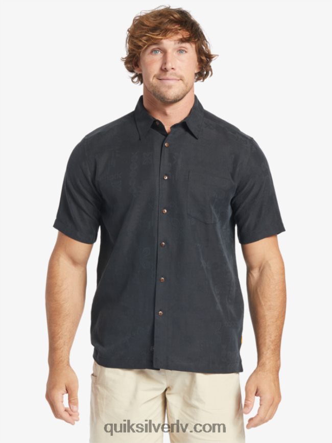 vīriešiem Quiksilver ūdensvīra manele bay krekls ar īsām piedurknēm melns 88064R798