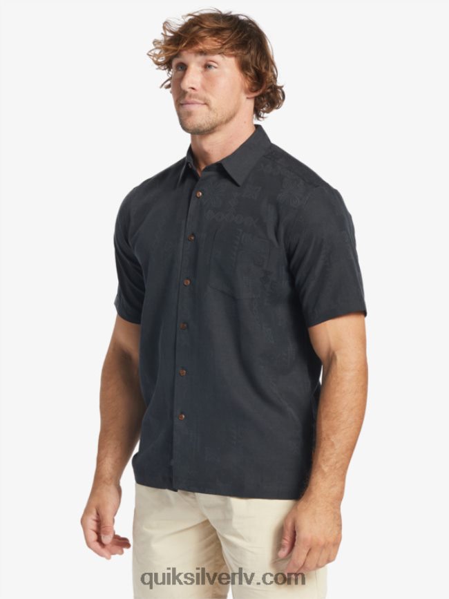 vīriešiem Quiksilver ūdensvīra manele bay krekls ar īsām piedurknēm melns 88064R798