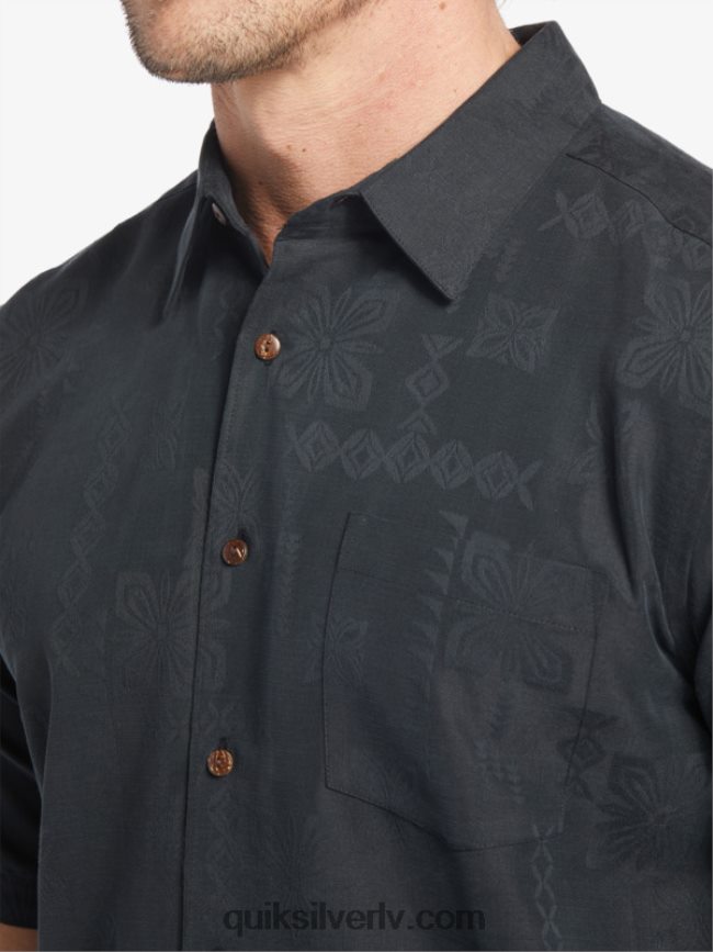 vīriešiem Quiksilver ūdensvīra manele bay krekls ar īsām piedurknēm melns 88064R798