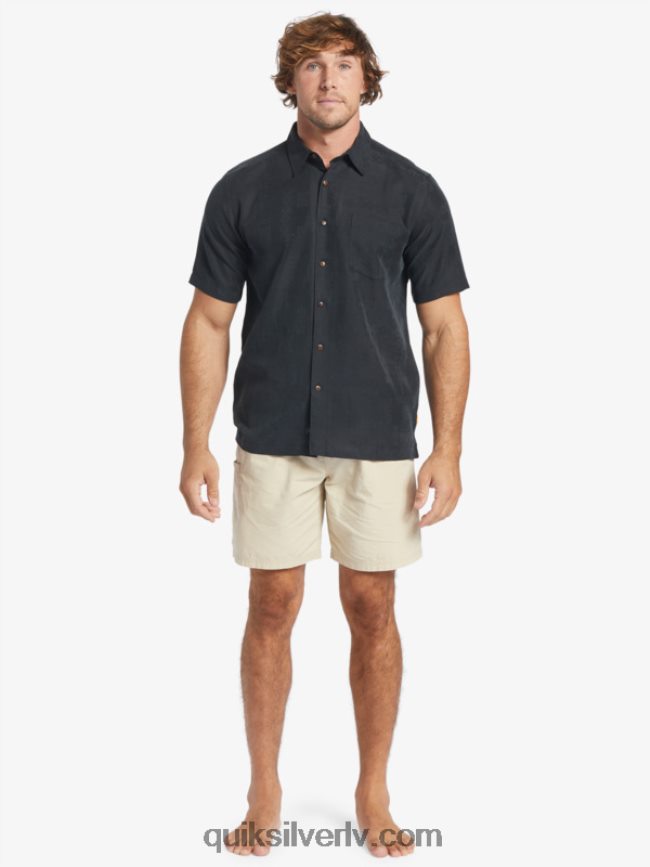 vīriešiem Quiksilver ūdensvīra manele bay krekls ar īsām piedurknēm melns 88064R798