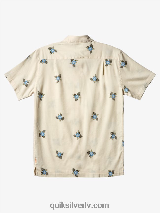 vīriešiem Quiksilver ūdensvīra mazo pedāļu krekls ar īsām piedurknēm antīki balti mazie pedāļi 88064R425