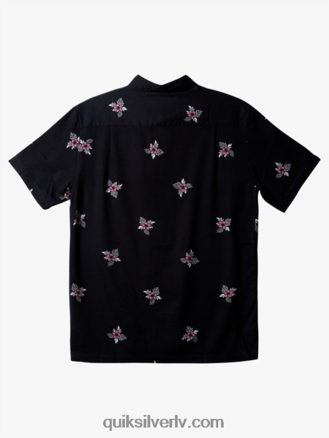 vīriešiem Quiksilver ūdensvīra mazo pedāļu krekls ar īsām piedurknēm melni mazie pedāļi 88064R424