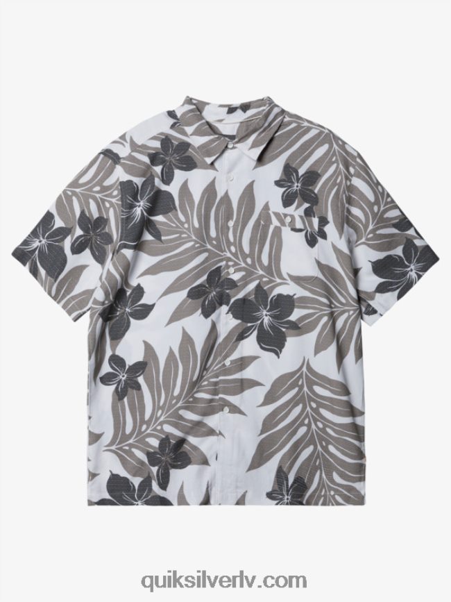 vīriešiem Quiksilver ūdensvīra shonan krekls ar īsām piedurknēm balts melns 88064R992
