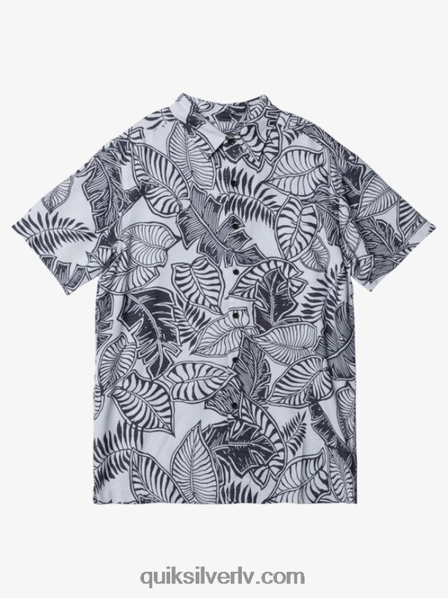 vīriešiem Quiksilver ūdensvīra siesta krekls ar īsām piedurknēm melns balts 88064R1365
