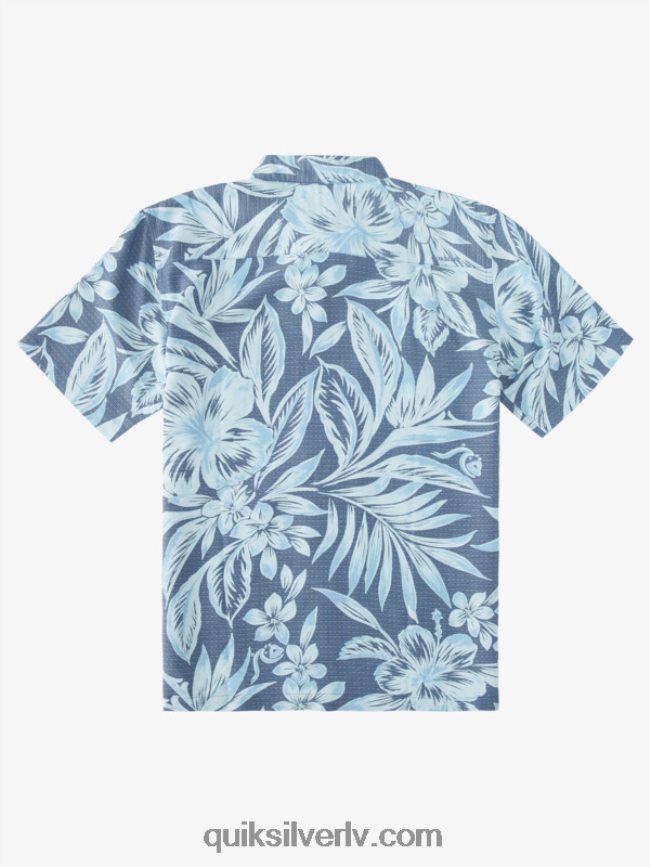 vīriešiem Quiksilver Ūdensvīra vēlo brokastu laika krekls ar īsām piedurknēm praporščika zilās vēlās brokastis dienas 88064R1335