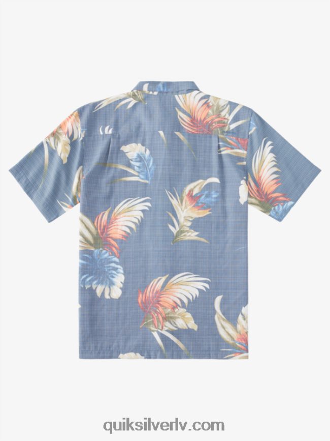 vīriešiem Quiksilver ūdensvīra varavīksnes ziedu krekls ar īsām piedurknēm praporščiks zils varavīksnes ziedu 88064R824