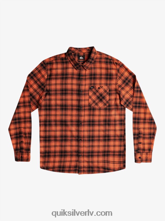 vīriešiem Quiksilver hatton krekls ar garām piedurknēm sadedzināta okera cepure 88064R1559