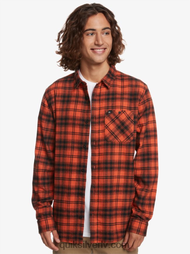vīriešiem Quiksilver hatton krekls ar garām piedurknēm sadedzināta okera cepure 88064R1559