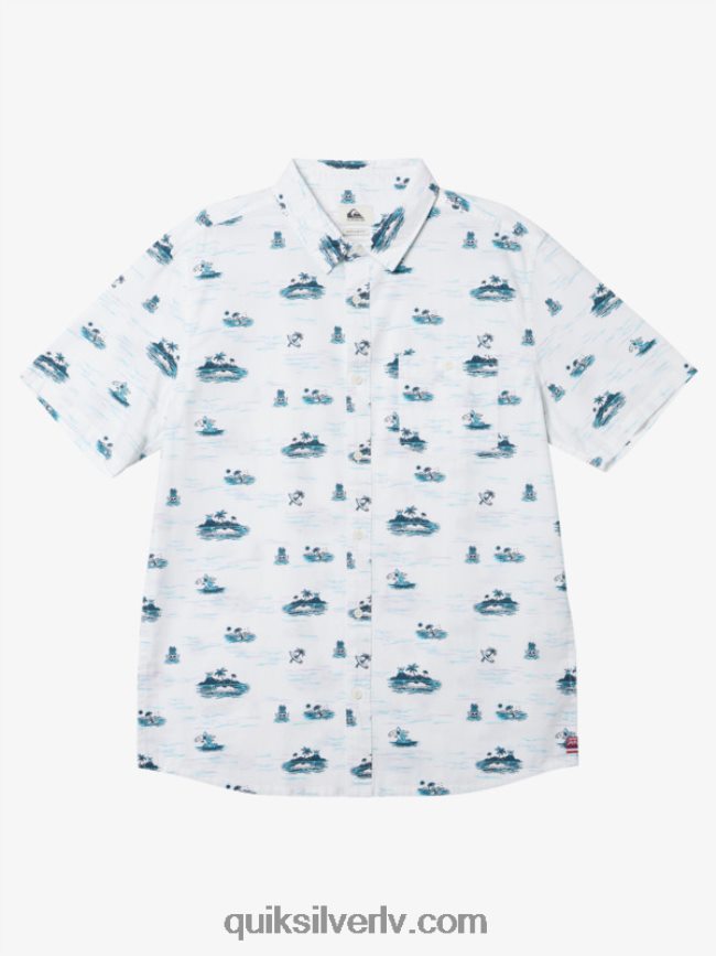vīriešiem Quiksilver hawaii pazuda jūrā krekls ar īsām piedurknēm balts 88064R1725