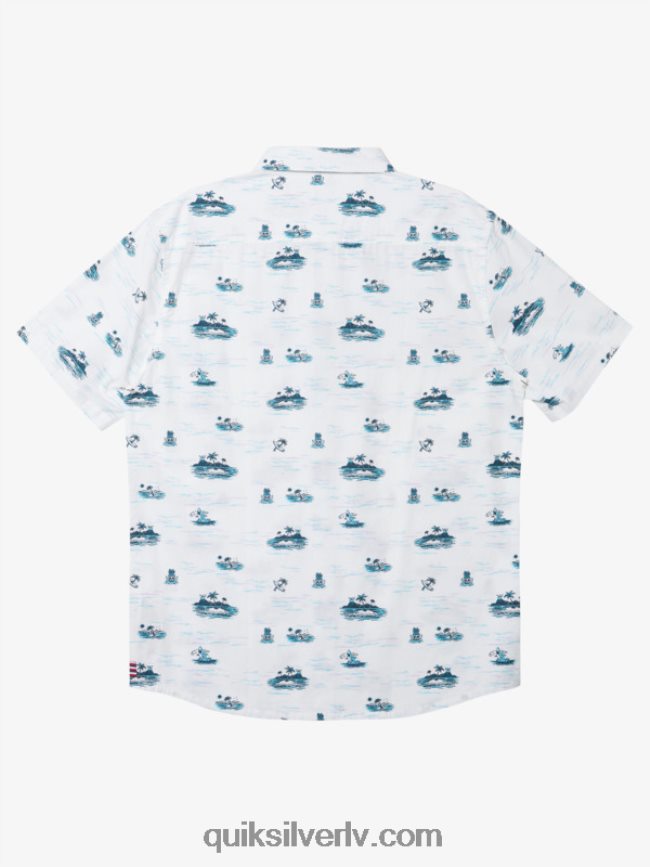 vīriešiem Quiksilver hawaii pazuda jūrā krekls ar īsām piedurknēm balts 88064R1725