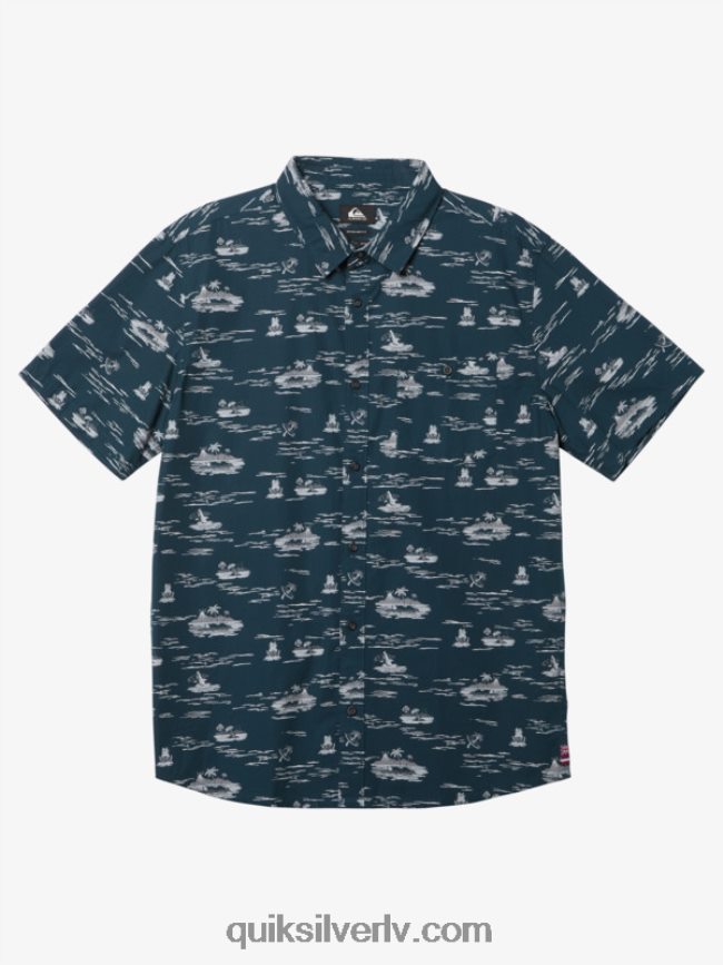 vīriešiem Quiksilver hawaii pazuda jūrā krekls ar īsām piedurknēm pusnakts flote 88064R1726