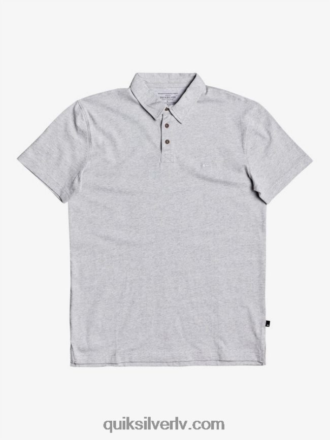 vīriešiem Quiksilver ikdienas saules kruīza polo krekls ar īsām piedurknēm gaiši pelēki virši 88064R1552