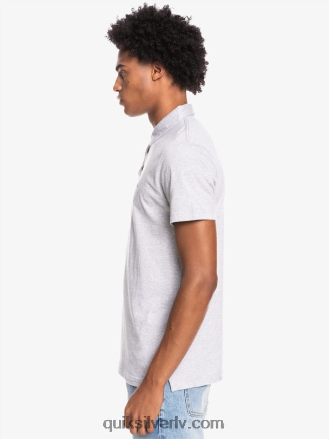 vīriešiem Quiksilver ikdienas saules kruīza polo krekls ar īsām piedurknēm gaiši pelēki virši 88064R1552