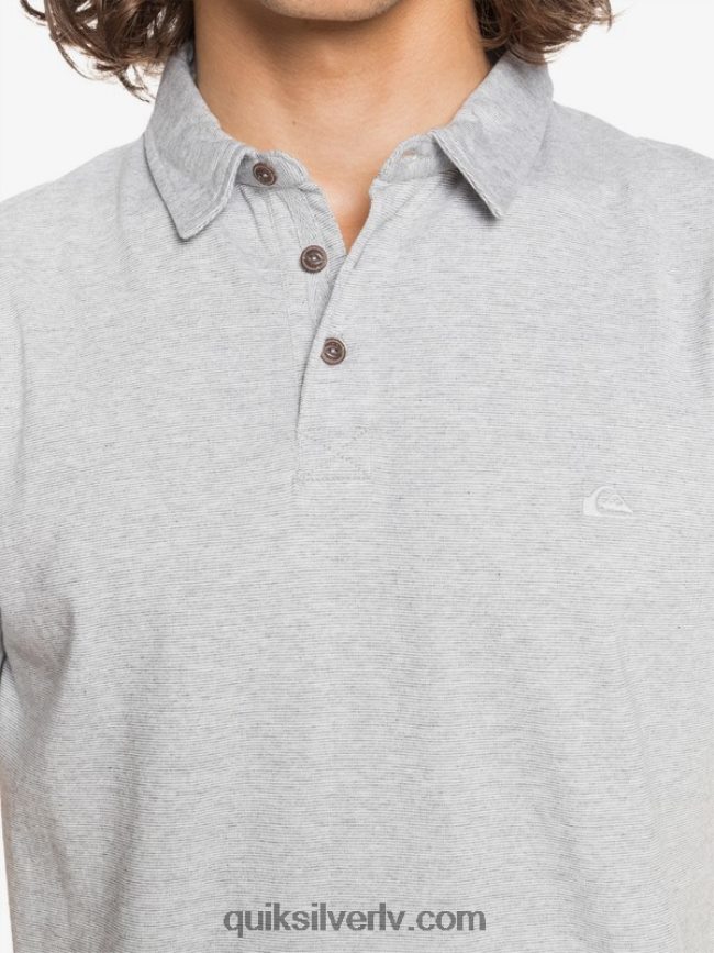 vīriešiem Quiksilver ikdienas saules kruīza polo krekls ar īsām piedurknēm gaiši pelēki virši 88064R1552
