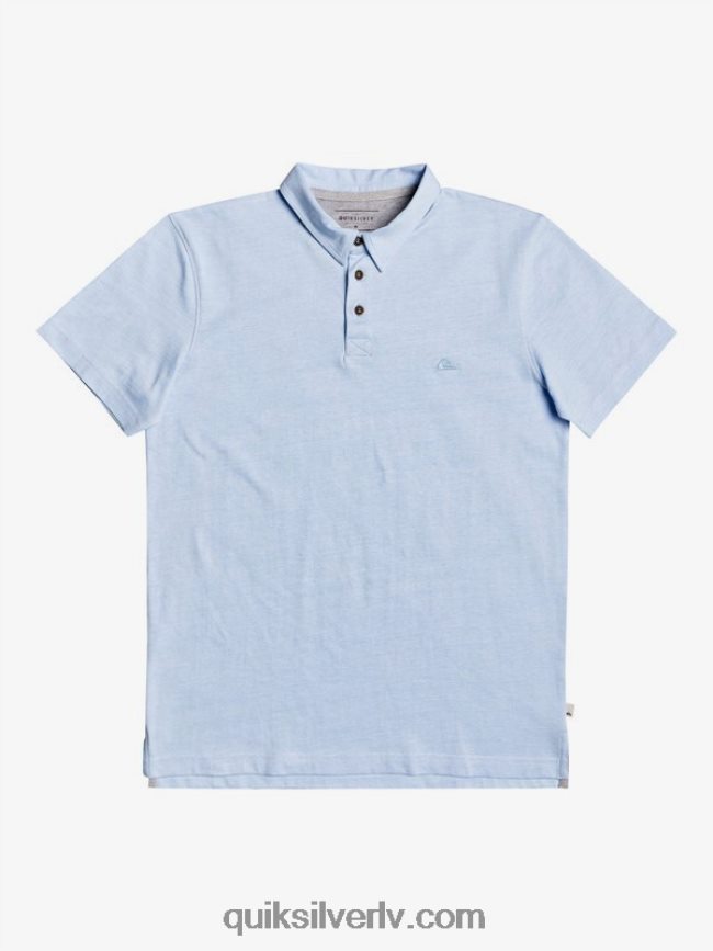 vīriešiem Quiksilver ikdienas saules kruīza polo krekls ar īsām piedurknēm gaisīgi zils 88064R1553