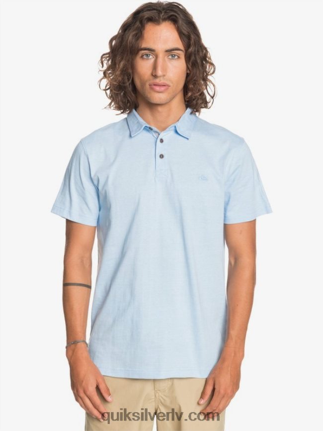 vīriešiem Quiksilver ikdienas saules kruīza polo krekls ar īsām piedurknēm gaisīgi zils 88064R1553