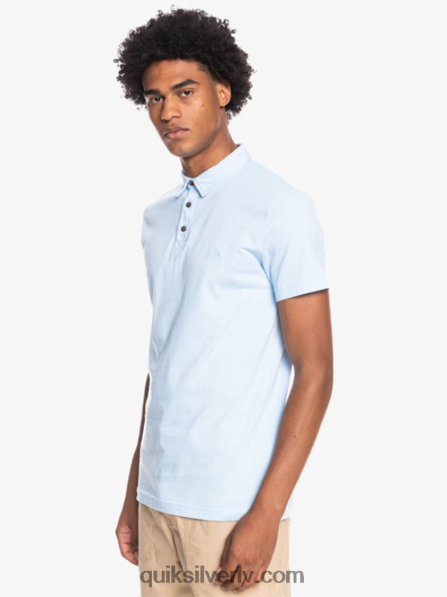 vīriešiem Quiksilver ikdienas saules kruīza polo krekls ar īsām piedurknēm gaisīgi zils 88064R1553