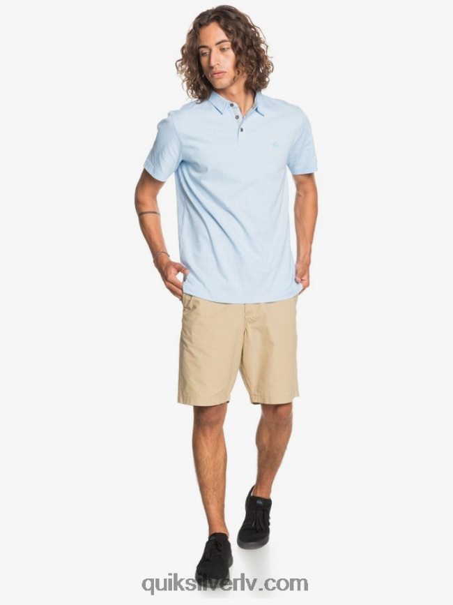 vīriešiem Quiksilver ikdienas saules kruīza polo krekls ar īsām piedurknēm gaisīgi zils 88064R1553
