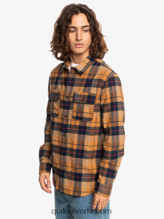 vīriešiem Quiksilver kinsale elastīgs krekls ar garām piedurknēm brūnā cukura kinsale 88064R1506