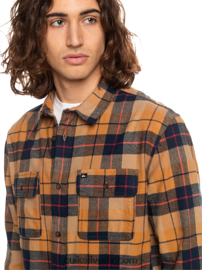 vīriešiem Quiksilver kinsale elastīgs krekls ar garām piedurknēm brūnā cukura kinsale 88064R1506