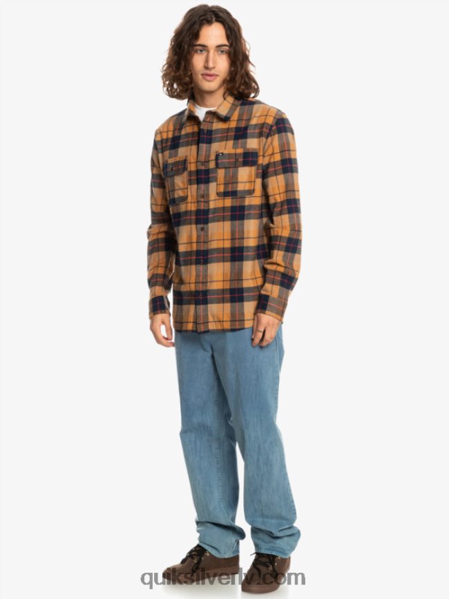 vīriešiem Quiksilver kinsale elastīgs krekls ar garām piedurknēm brūnā cukura kinsale 88064R1506