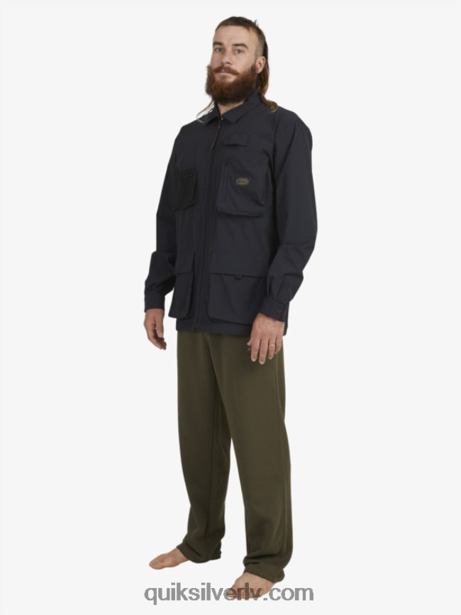 vīriešiem Quiksilver krekls ar garām piedurknēm zem debesīm melns 88064R1717