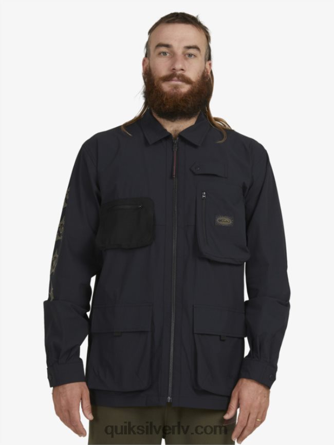 vīriešiem Quiksilver krekls ar garām piedurknēm zem debesīm melns 88064R1717