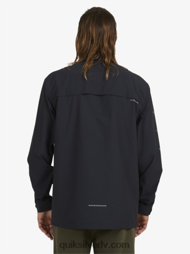 vīriešiem Quiksilver krekls ar garām piedurknēm zem debesīm melns 88064R1717